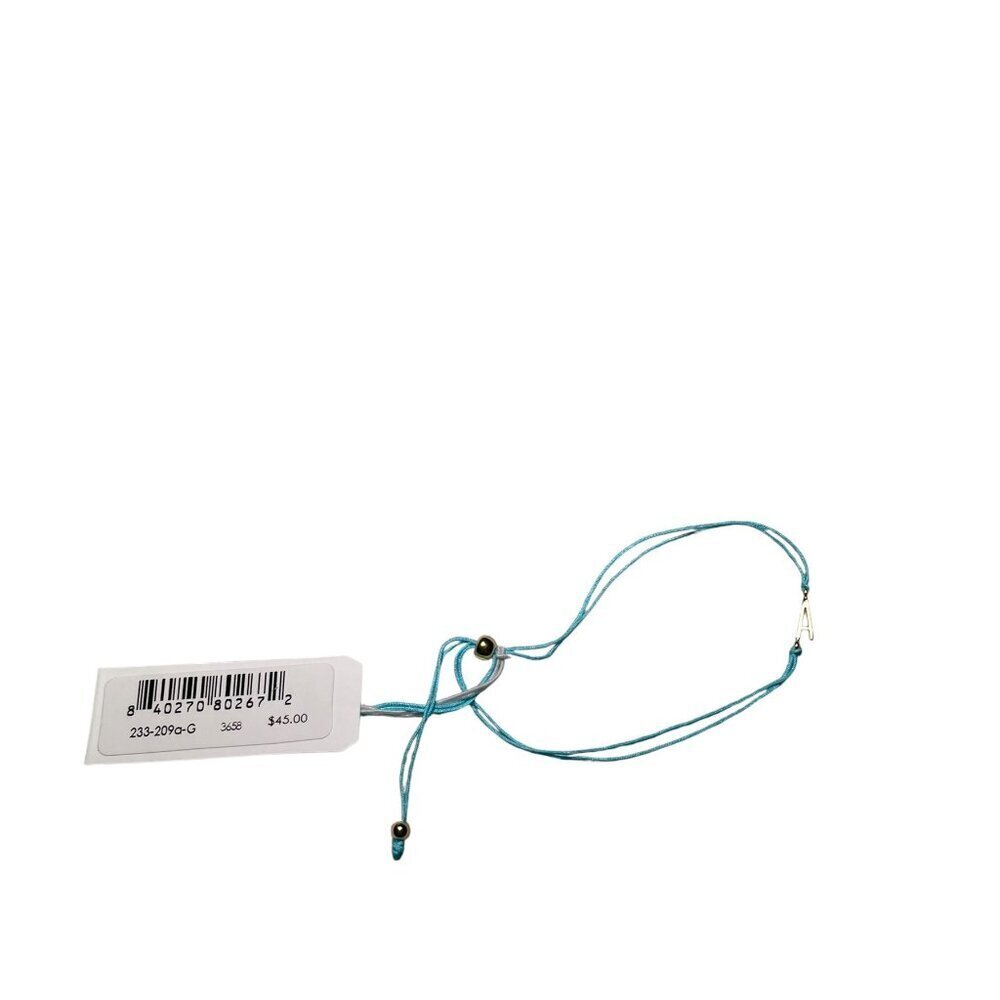 Gorjana Initial Prism Bracelet – Blue String with Gold-Plated "A" Charm – NWT - Picture 3 of 6